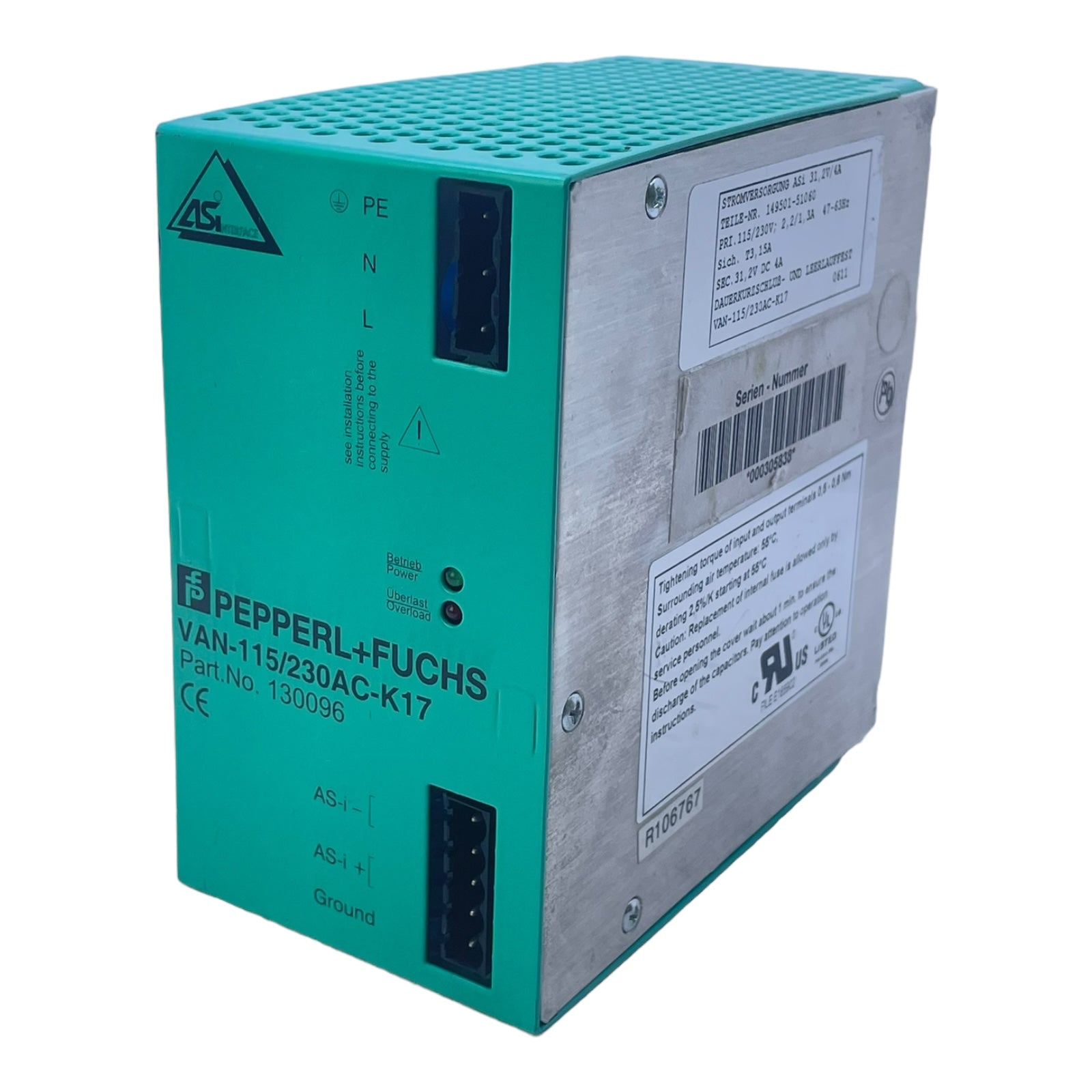 130096 PEPPERL FUCHS - VAN-115/230AC-K17