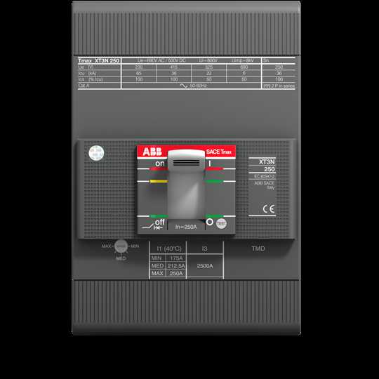 1SDA070177R1 ABB - XT3S 250 TMD 250-2500 3P F F 50°C