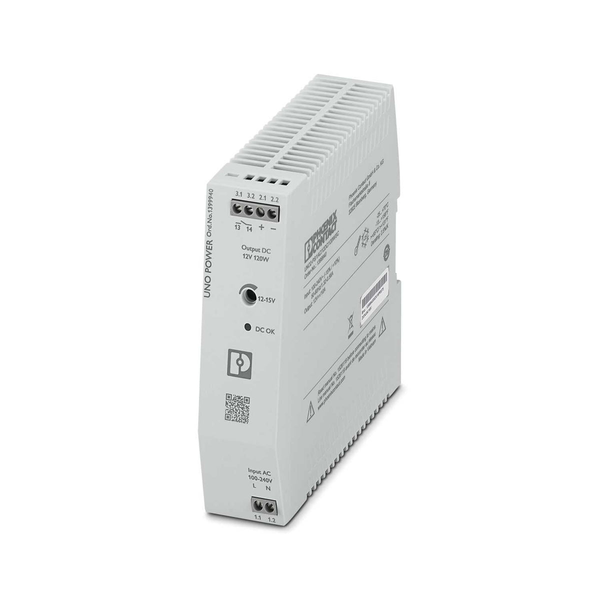 1399940 PHOENIX CONTACT - UNO2-PS/1AC/12DC/120W/SC